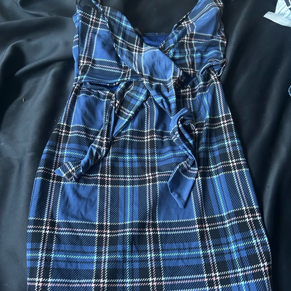Checkered mini dress